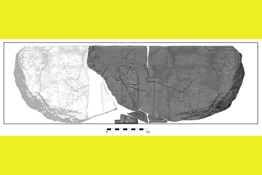 Modelo tridimensional del relieve en piedra hallado en el yacimiento arqueológico de Nínive