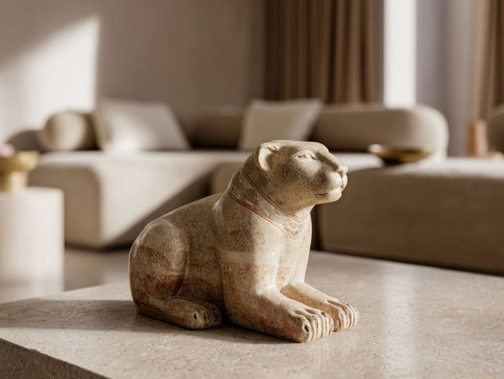 Recreación ficticia de una estatuilla en un salón