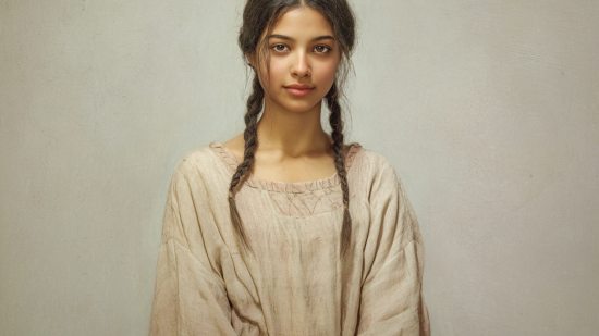 Muchacha con camisa de lino