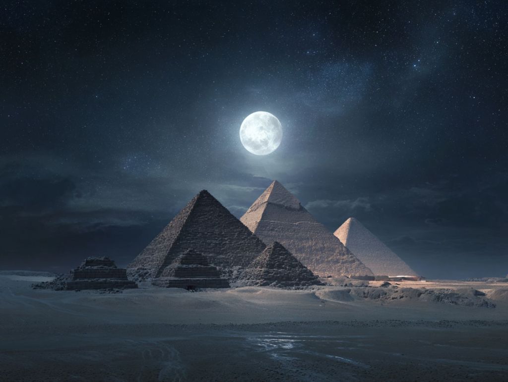 Luna sobre las pirámides