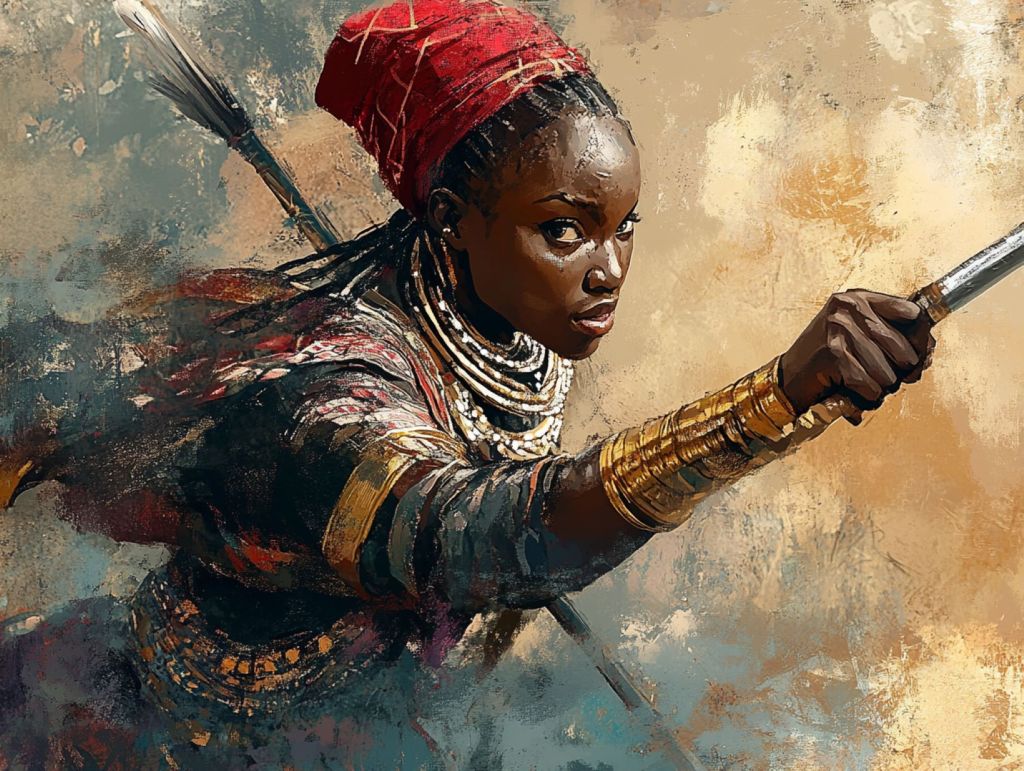 Recreación fantasiosa de reina guerrera