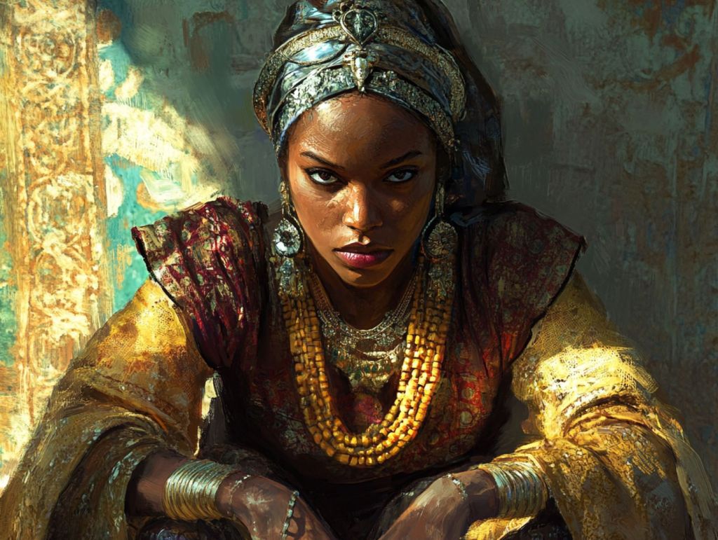 Recreación de reina africana