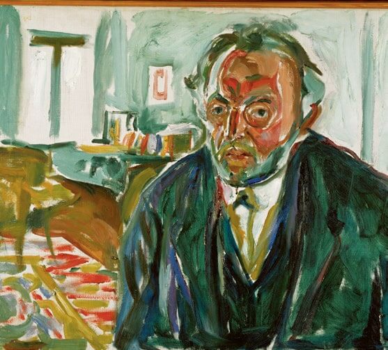 Autorretrato de Munch tras pasar la gripe española
