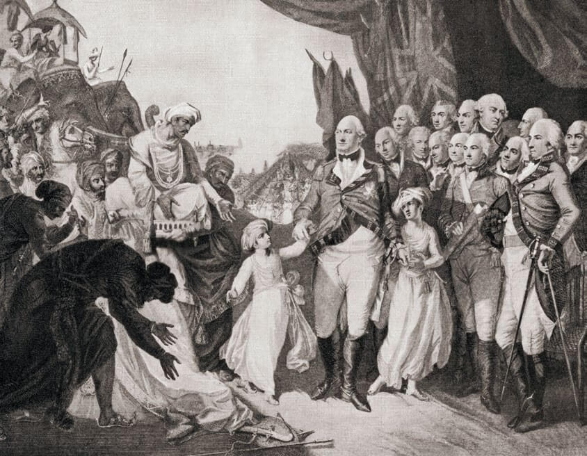 Lord Cornwallis recibiendo a los hijos de Tipu Sahib