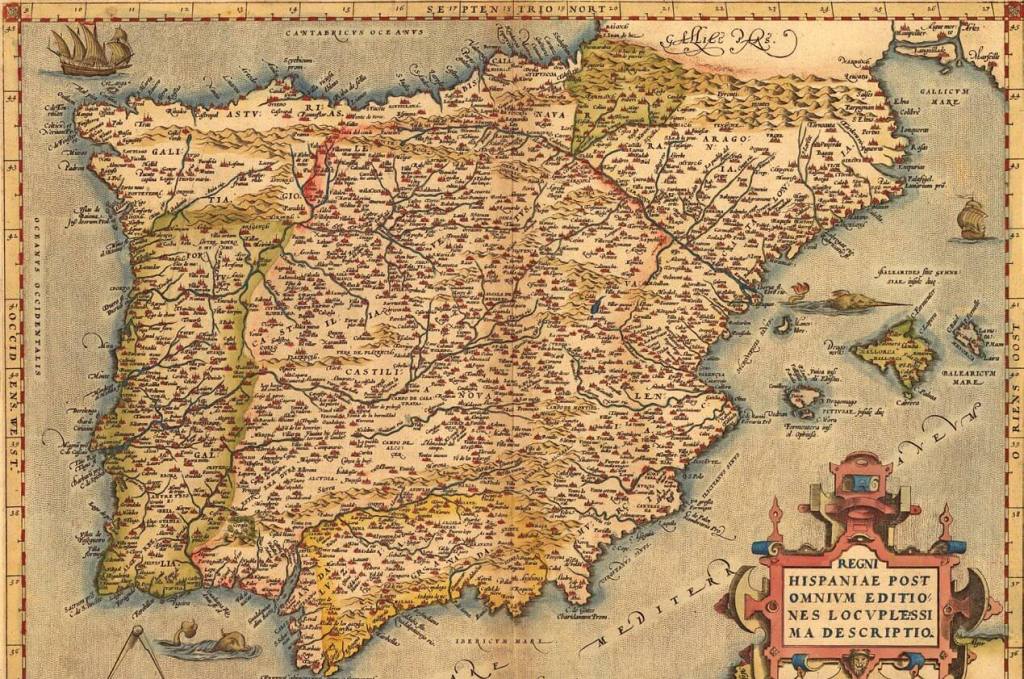 Mapa de la Península Ibérica en el siglo XV