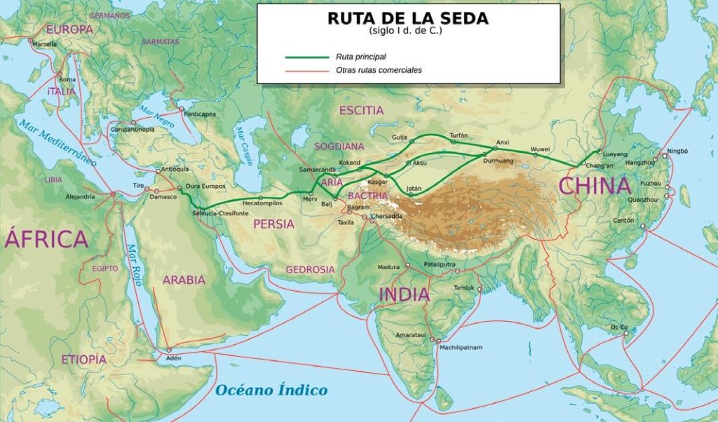 Mapa de la Ruta de la Seda