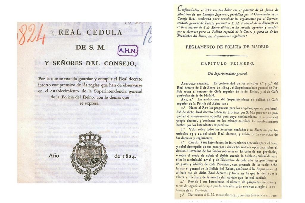 13 de enero de 1824: nace la Policía Española moderna con la Real Cédula de Fernando VII que crea la Policía General del Reino