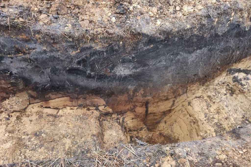 Un tramo del foso defensivo del campamento romano