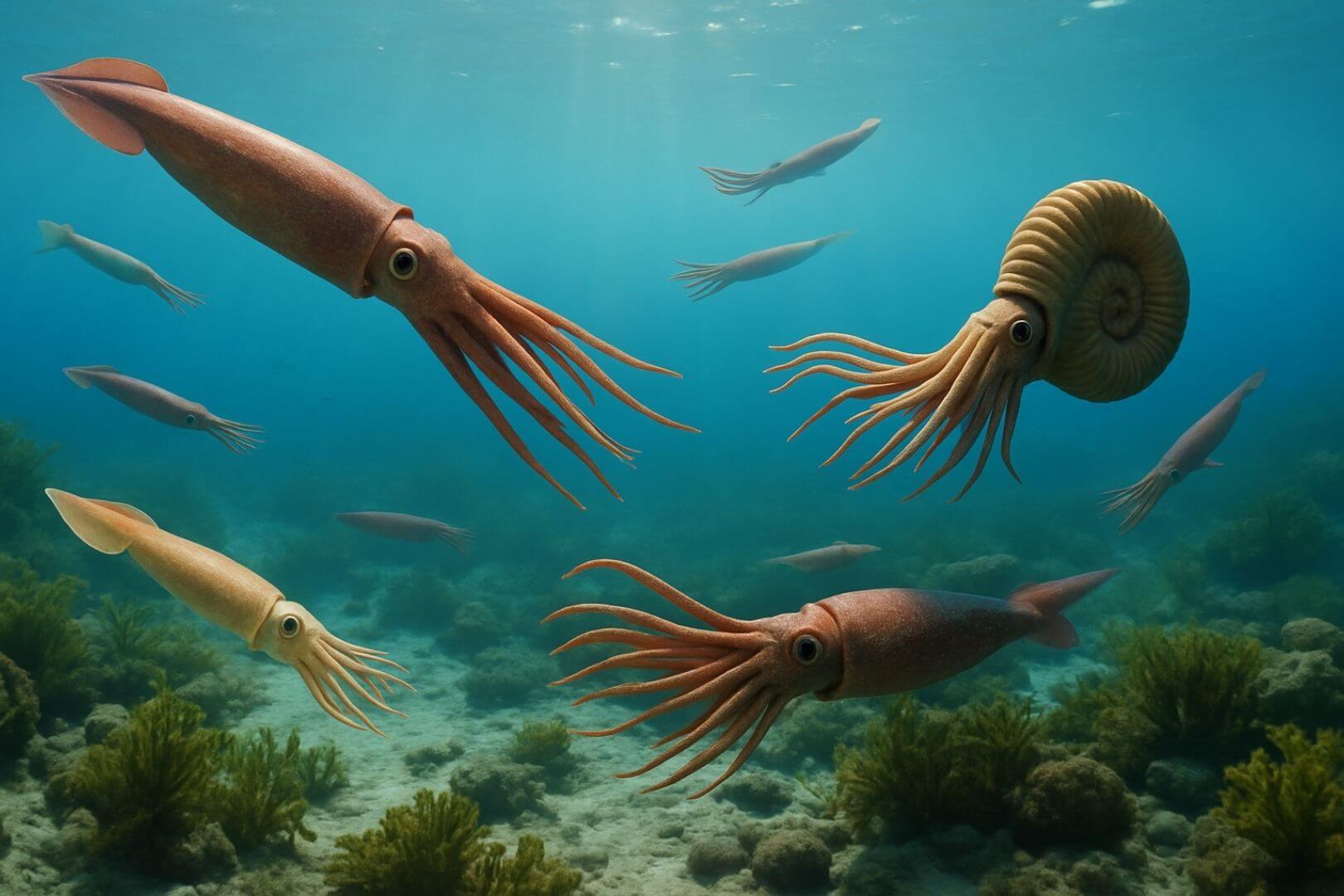 Recreación artística de los océanos del Cretácico hace 100 millones de años