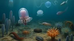 Recreación artística de un ecosistema marino del Cámbrico temprano, poblado por criaturas extrañas y fascinantes que marcaron el inicio de la vida compleja en la Tierra