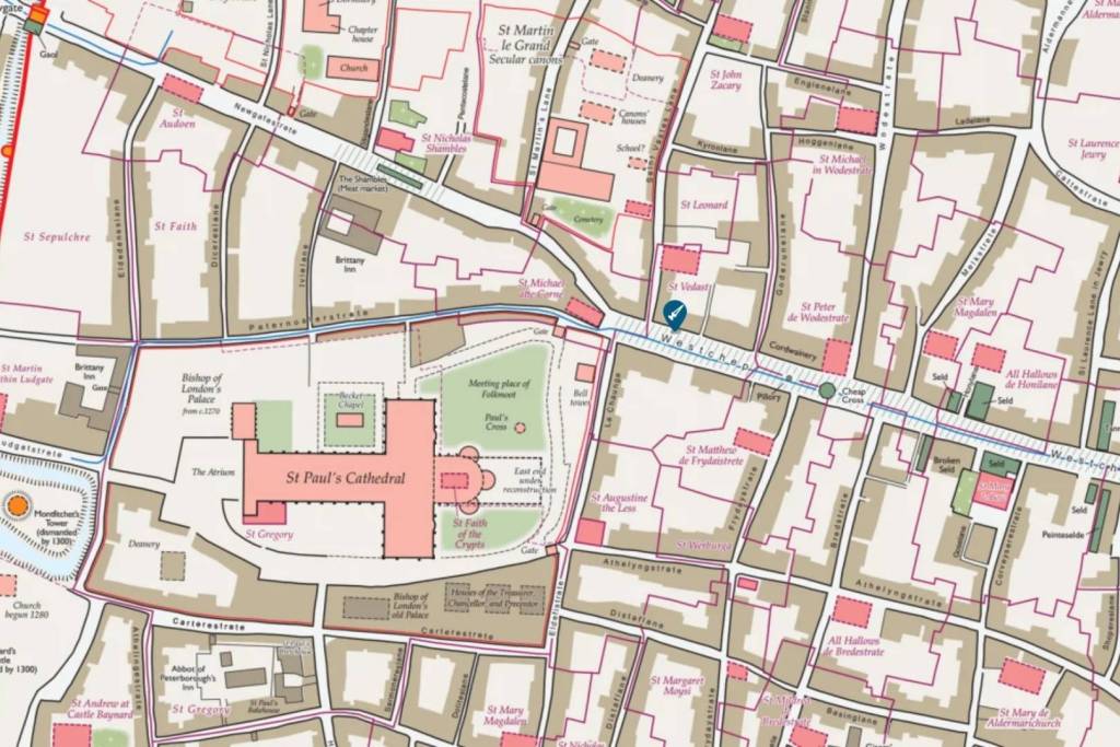 Ubicación del asesinato de John Forde el 3 de mayo de 1337