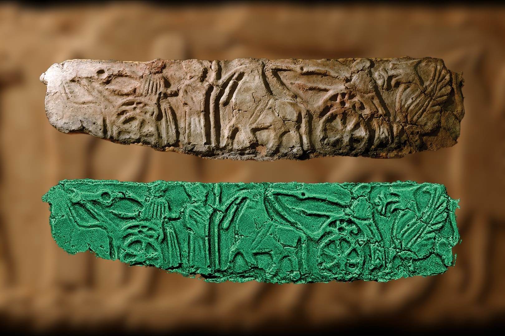 Hallan un misterioso relieve con grifos y aurigas en el centro de España