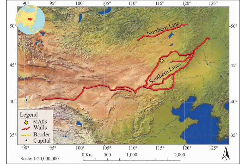 Ubicación del sistema de murallas medievales en Asia oriental