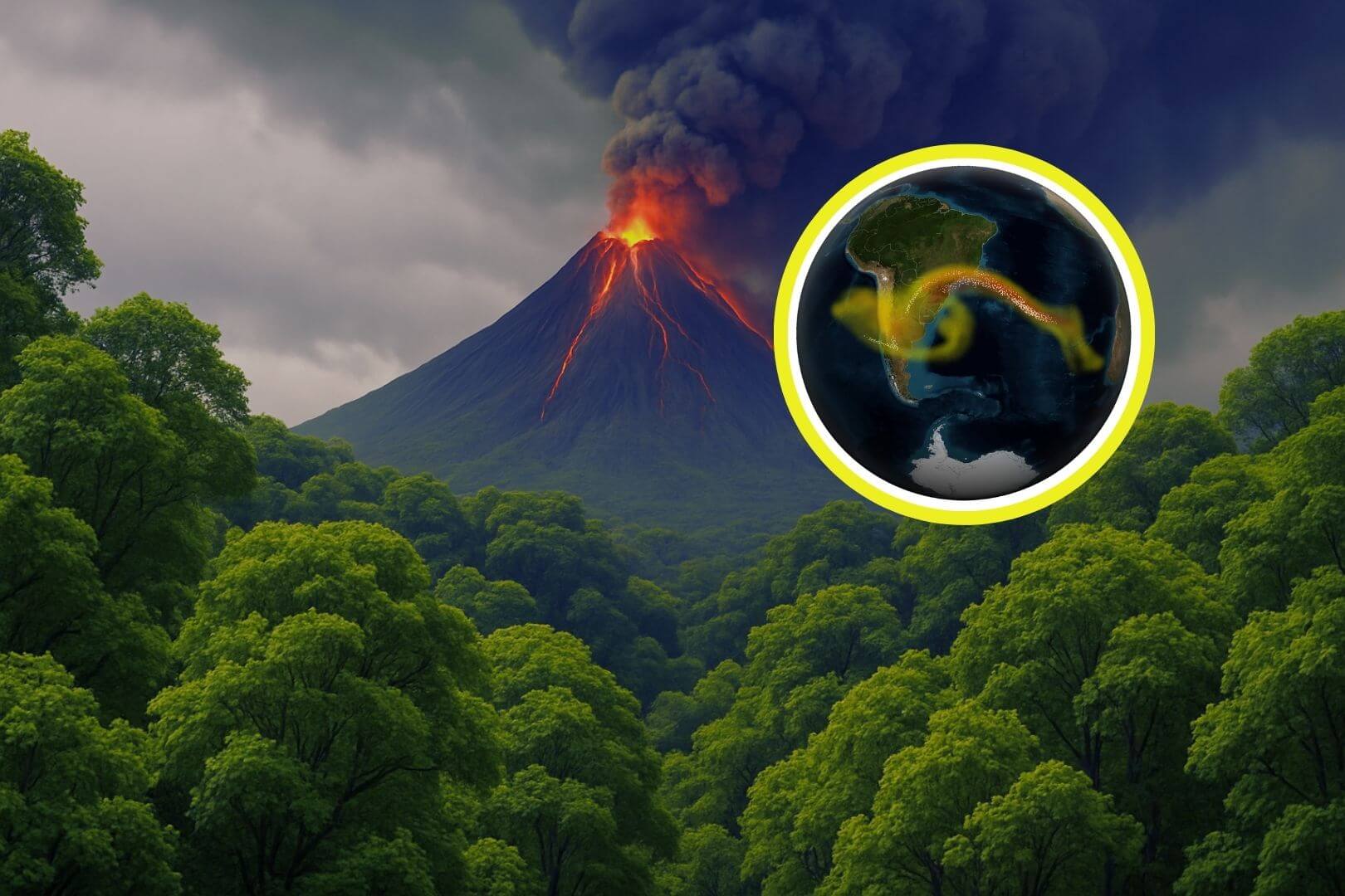 Descubren que los árboles cambian de color antes de una erupción volcánica y ahora lo vemos desde el espacio