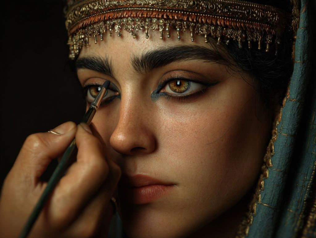 Mujer con los ojos pintados con kohl