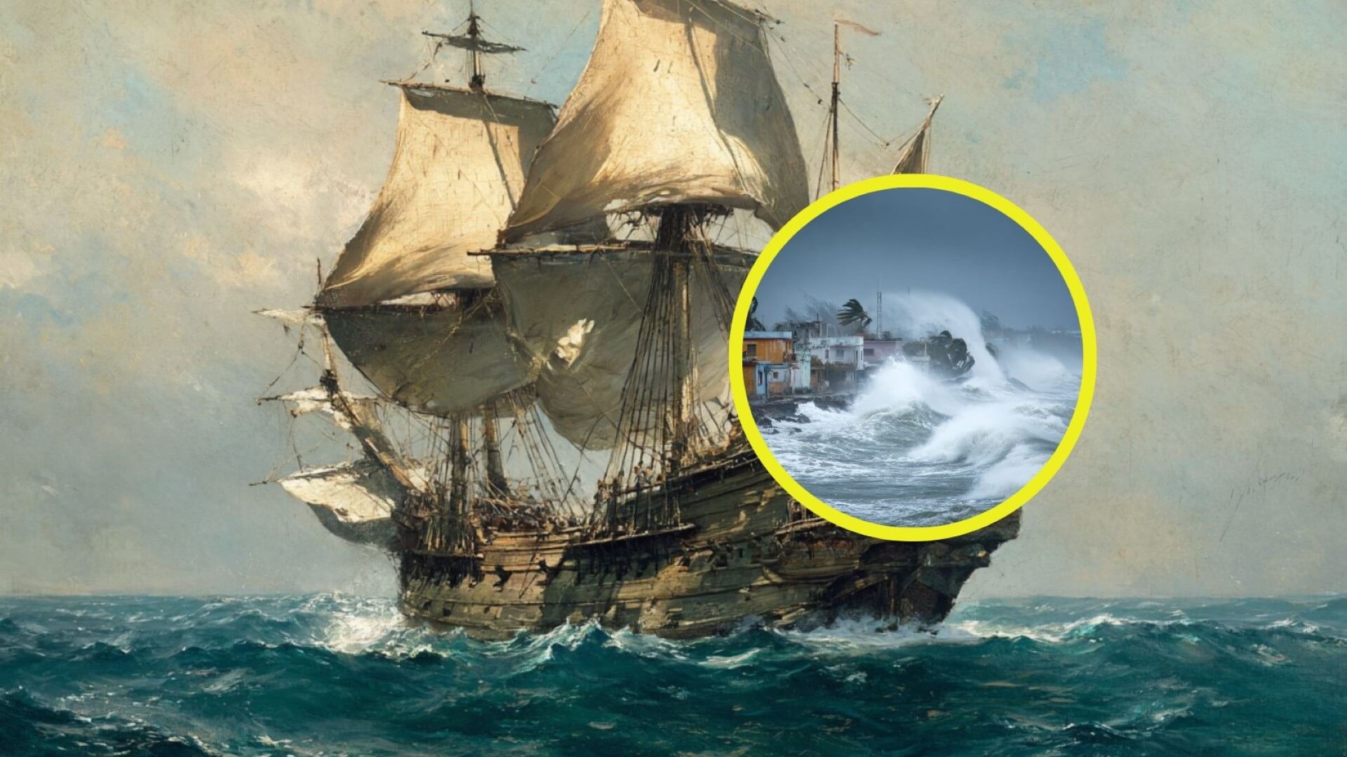 Barco de vela y ciclón