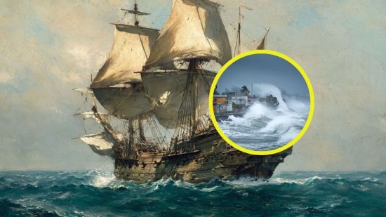 Barco de vela y ciclón