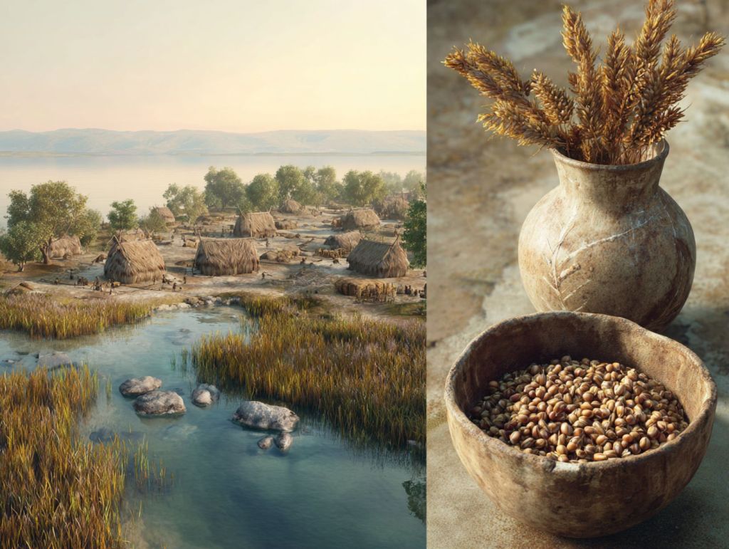 Poblado neolítico y cereales