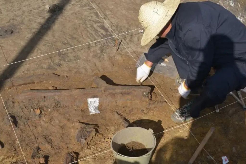 Extraen del yacimiento en China una herramienta de madera perfectamente conservada