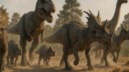 Por primera vez, diferentes especies de dinosaurios aparecen caminando juntas como en una escena de película… pero es real