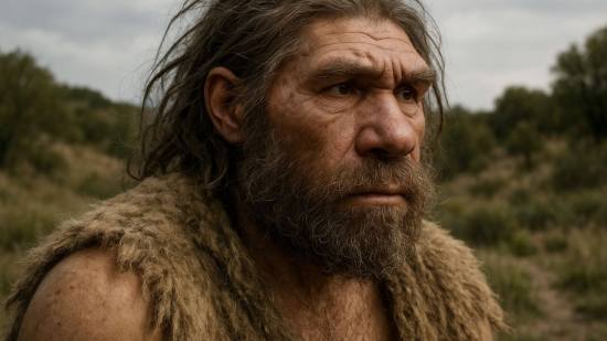 Un neandertal mirando al horizonte