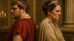 Representación artística de Nerón con su madre