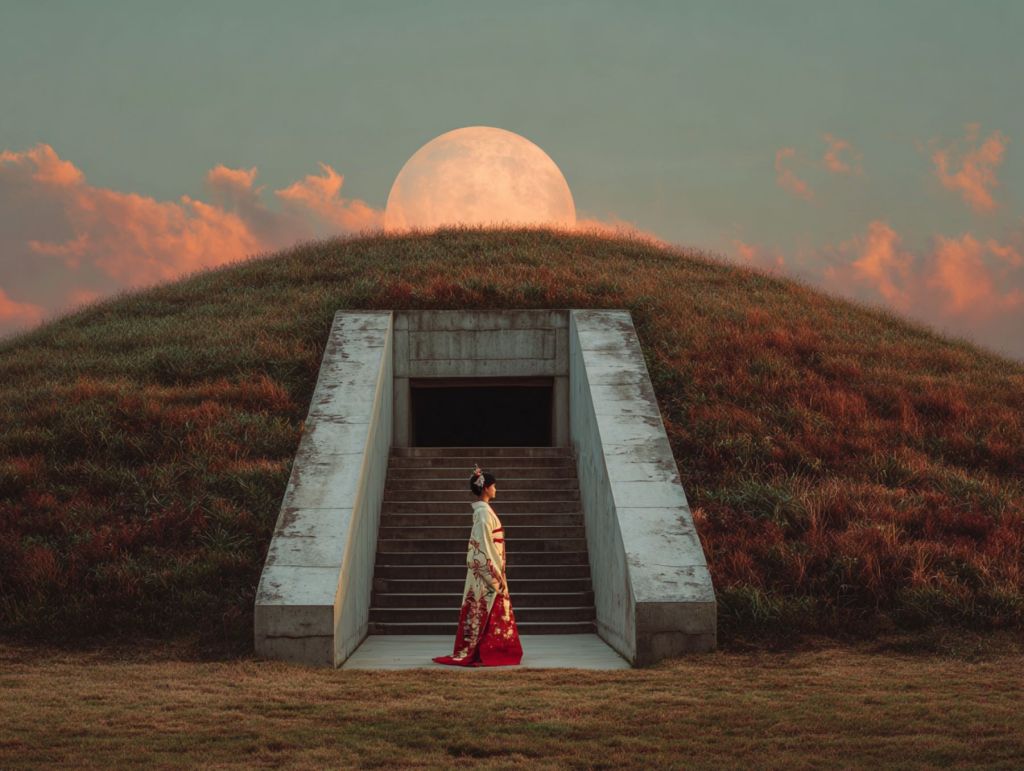 Recreación ficticia de un kofun