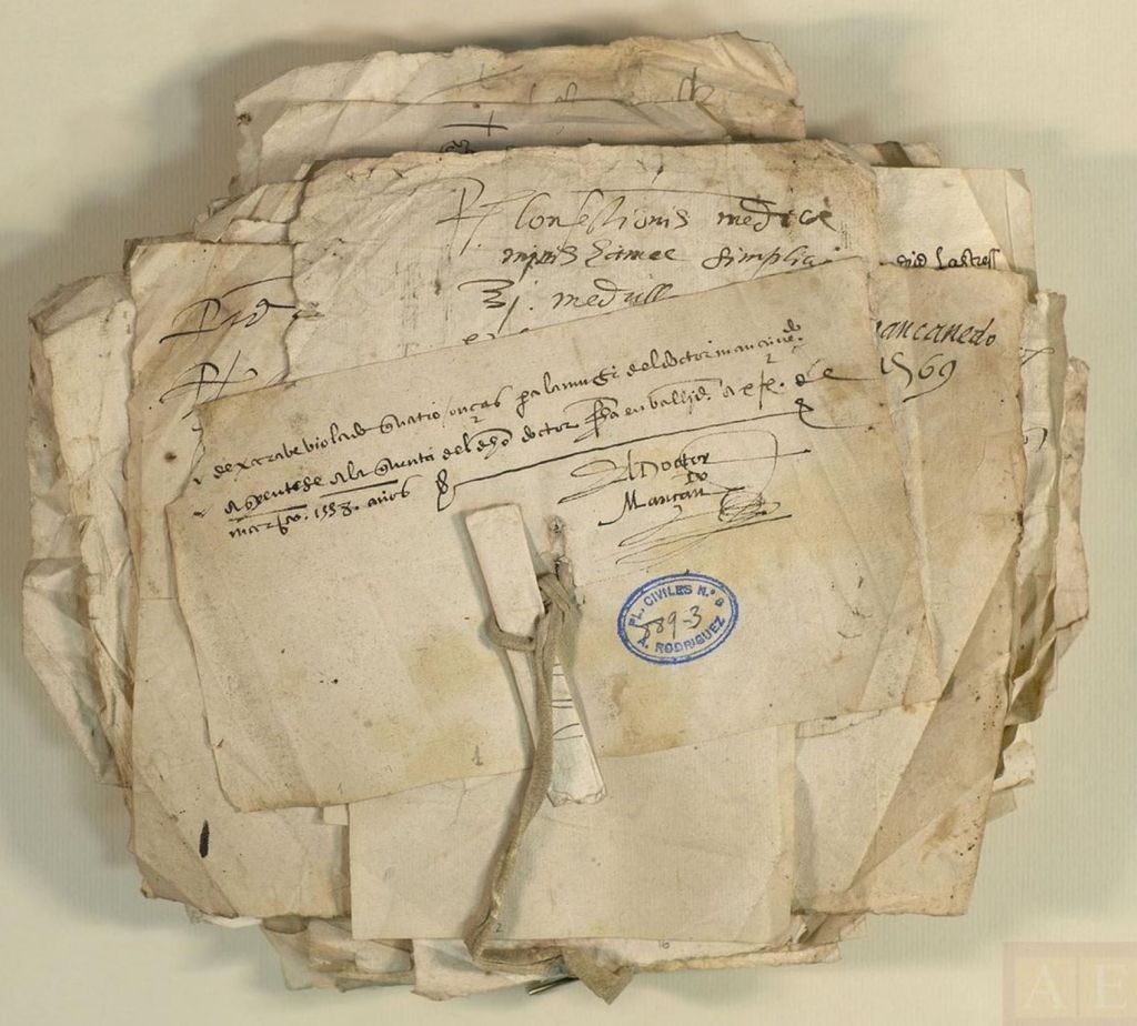 Receta de botica del siglo XVI