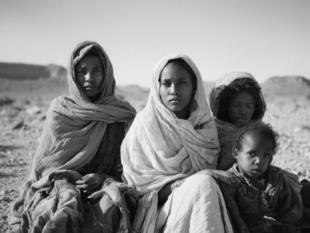 Mujeres y niños nómadas