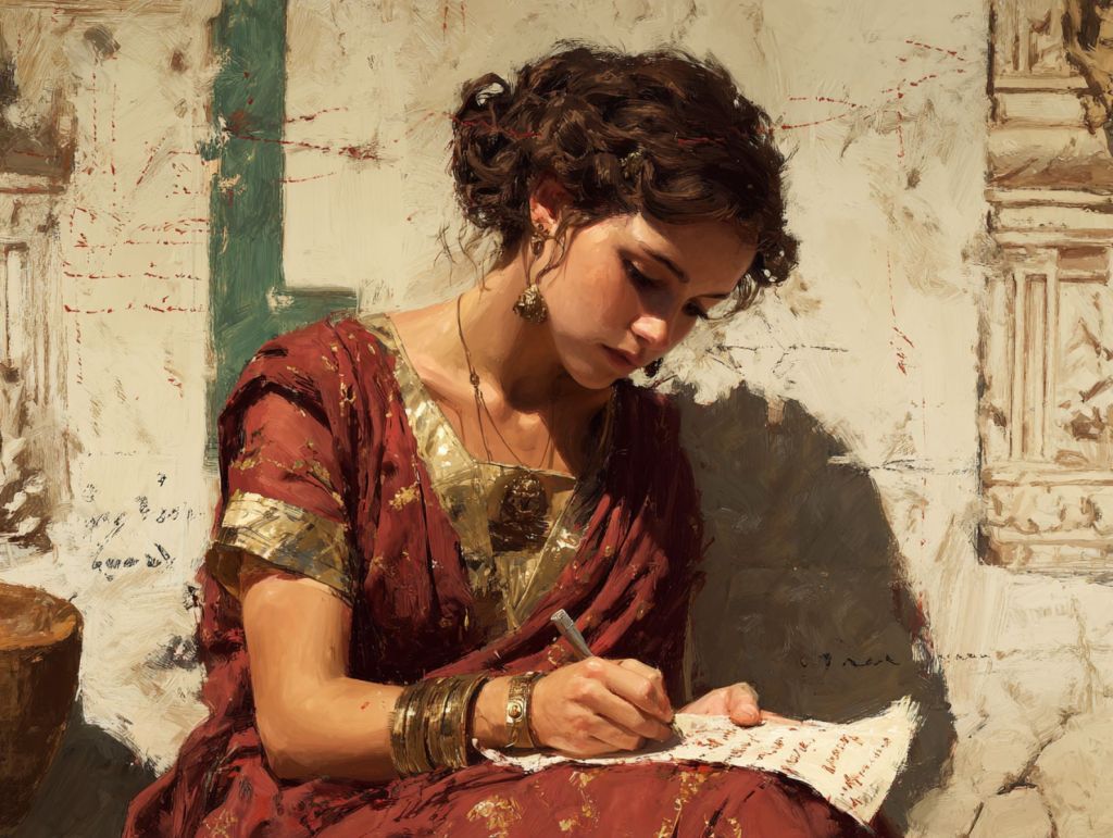 Mujer romana escribiendo