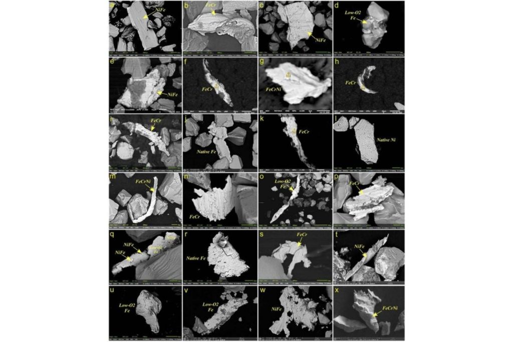 Parte del polvo metálico recuperado de los núcleos de sedimentos