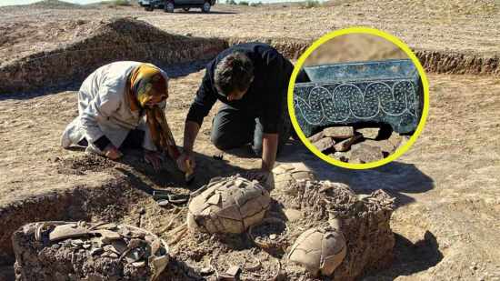 El excepcional enterramiento de la Edad del Bronce fue descubierto en Tepe Chalow, un yacimiento situado en la aislada provincia de Jorasán del Norte, en el noreste de Irán