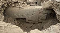 El mural forma parte de lo que fue el atrio interior de un antiguo templo ceremonial prehispánico