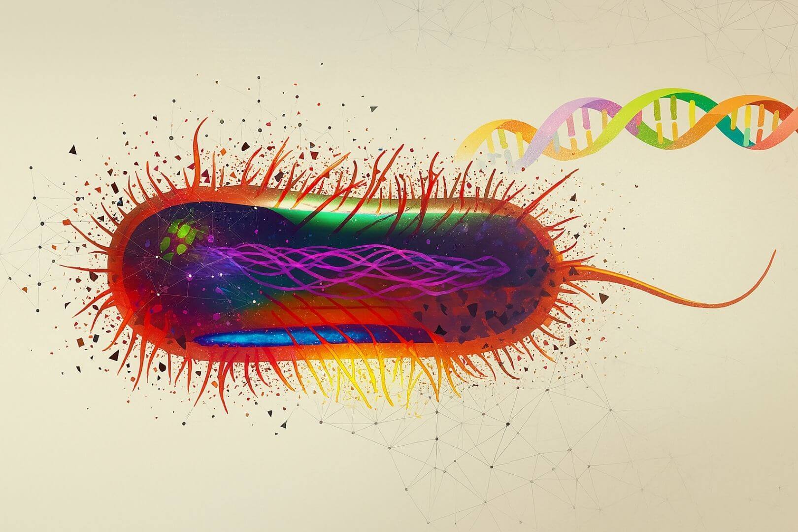 Recreación artística de E. Coli