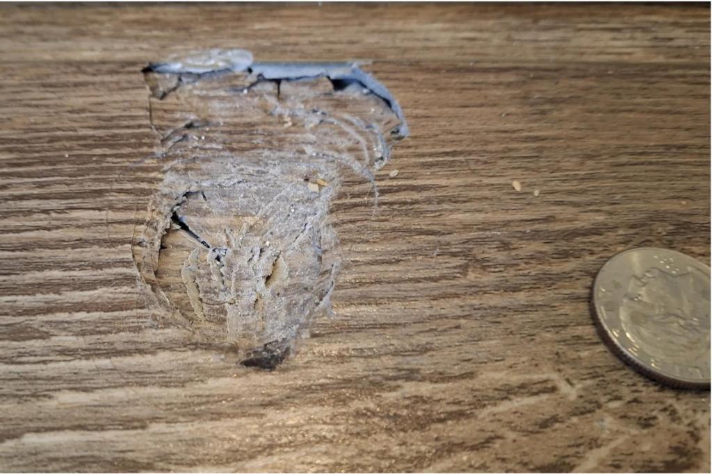 El meteorito dejó una hendidura en el suelo de la vivienda en Henry County