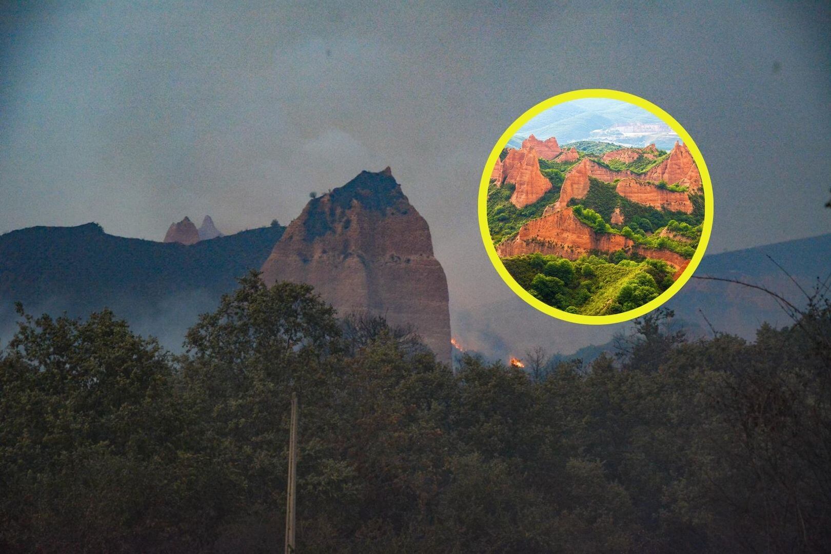 El antiguo corazón minero del Imperio romano vive días de incertidumbre tras el avance de las llamas