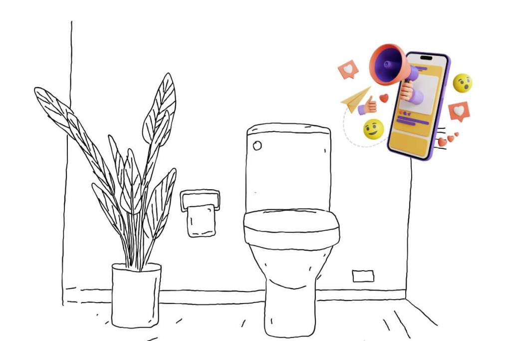 teléfono e inodoro