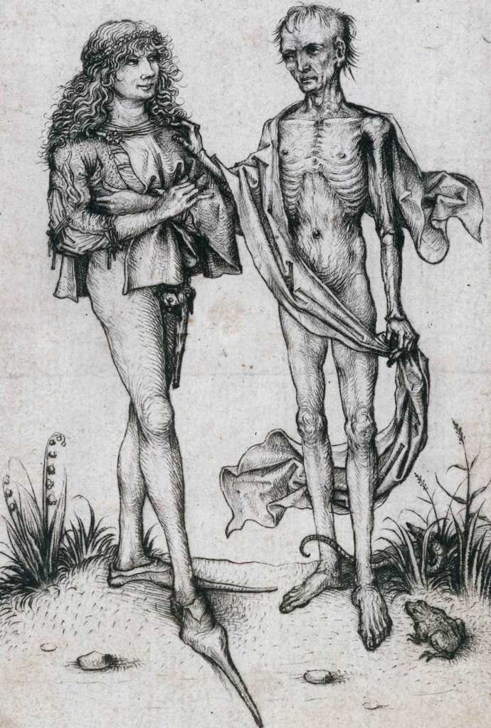 Un joven se encuentra con la muerte, grabado