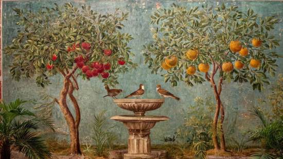 Fresco con jardín