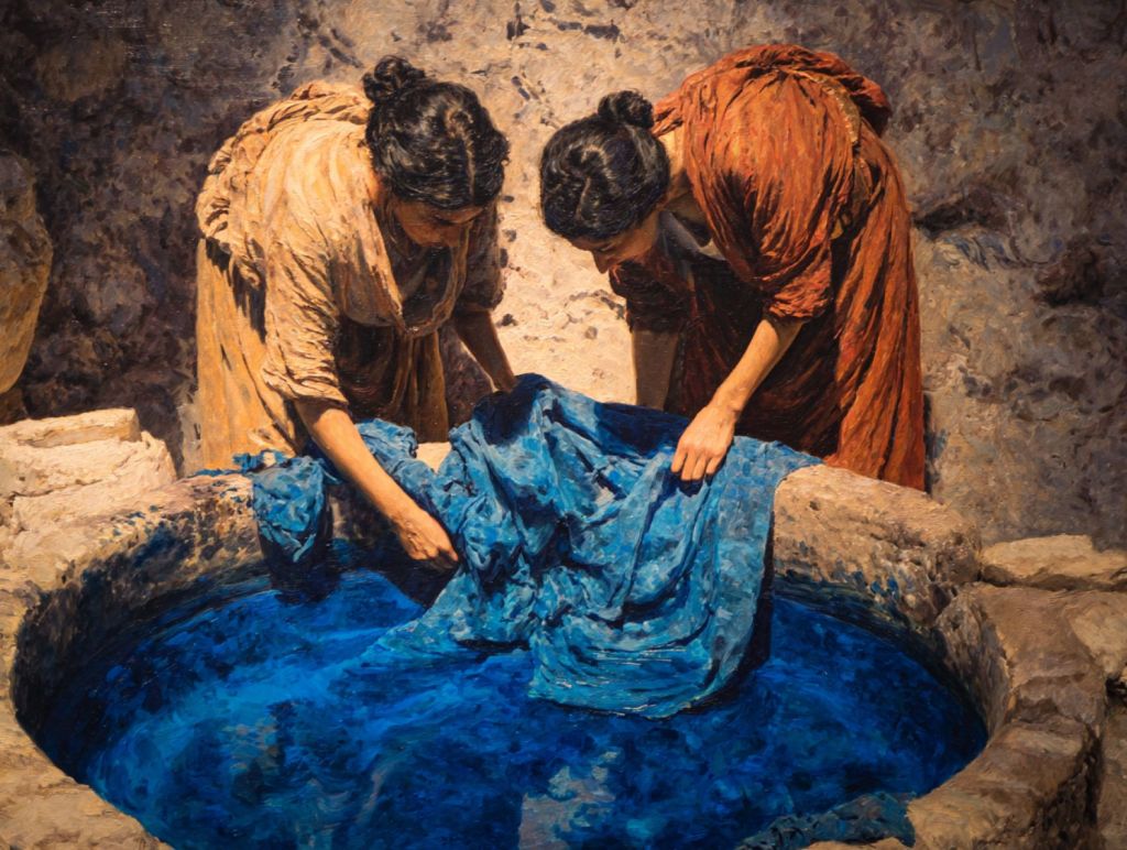 Mujeres tiñendo ropa