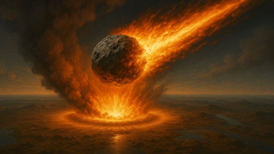 Recreación artística de un impacto de asteroide sobre la Tierra primitiva, similar al que habría generado las tectitas descubiertas en Australia. El cráter de este evento, ocurrido hace unos 11 millones de años, aún no ha sido localizado