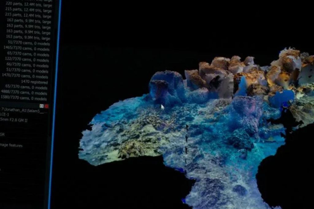 Escaneo digital del paisaje sumergido revelado junto a las ruinas de Taposiris Magna, en Egipto