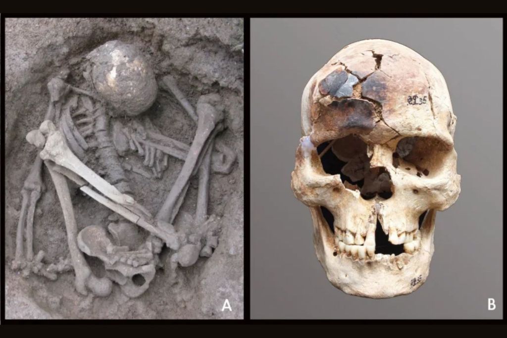 En el yacimiento de Liyupo, en el condado de Longan (Guangxi), apareció el esqueleto de un joven de unos 7.000 años de antigüedad. Su cuerpo había sido enterrado en una posición extremadamente plegada y el cráneo mostraba señales claras de haber estado expuesto al fuego