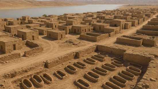 Reconstrucción panorámica hiperrealista de un asentamiento helenístico en el actual norte de Irak, junto al embalse de Mosul