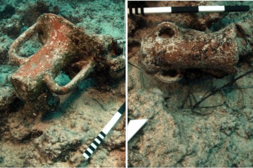 Algunos de los objetos hallados bajo el mar