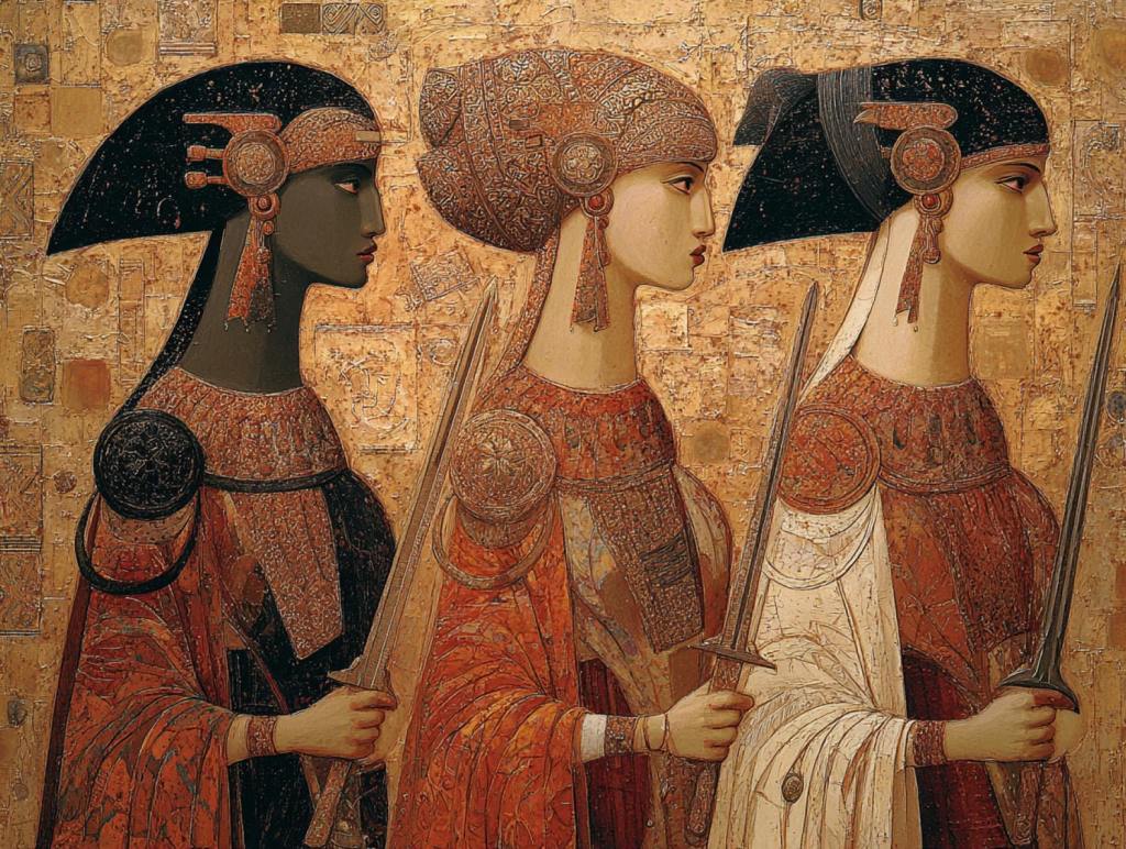 Mujeres portando espadas