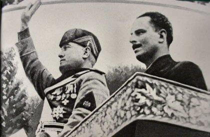 Oswald Mosley junto a Benito Mussolini. Traiciones
