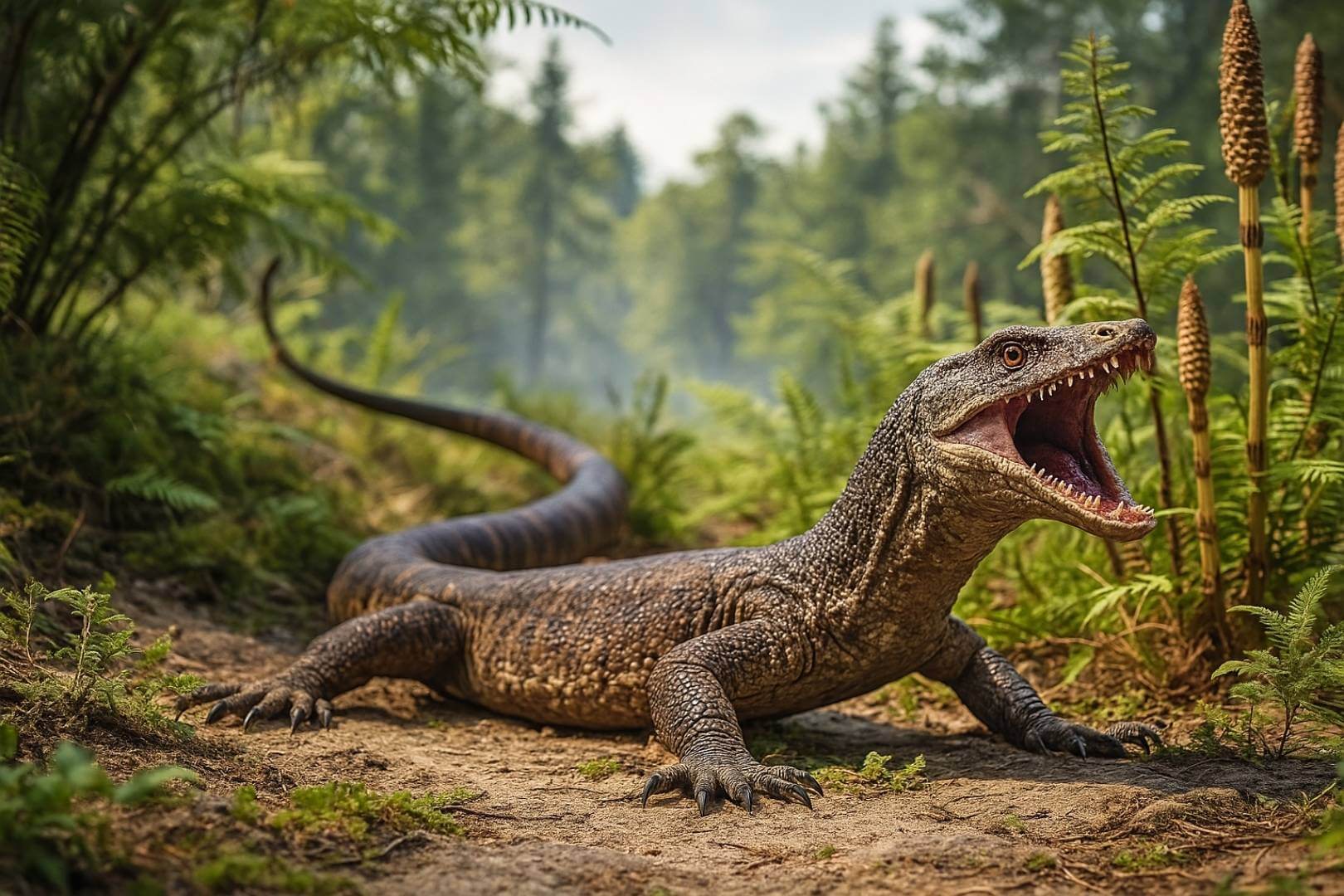 Este extraño reptil del Jurásico combina rasgos de serpiente y lagarto