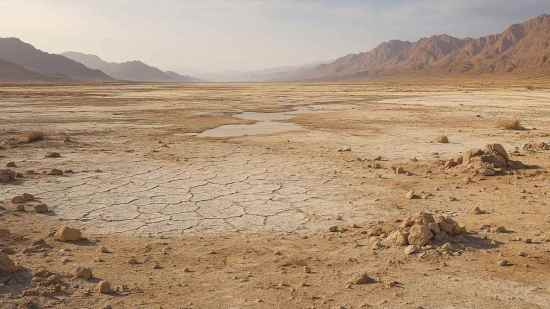 Recreación artística del Mar Rojo completamente seco durante el Messiniense