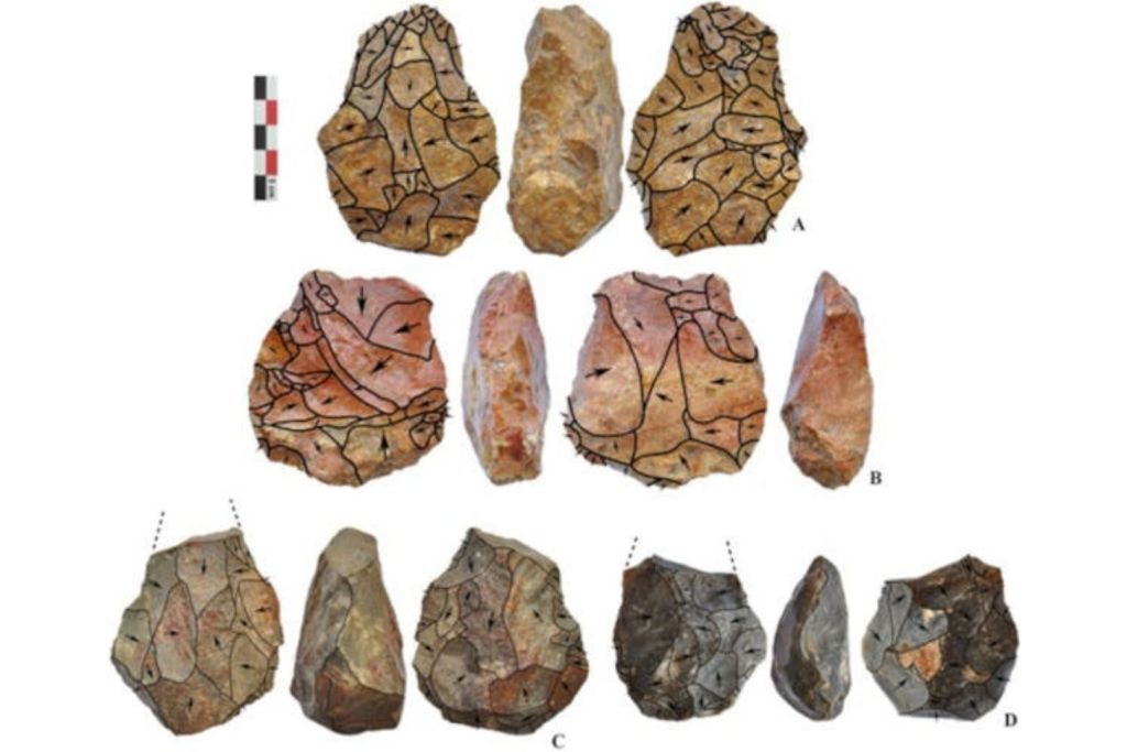 El hallazgo de grandes utensilios de corte, entre ellos hachas de mano, revela el uso de una avanzada tecnología paleolítica